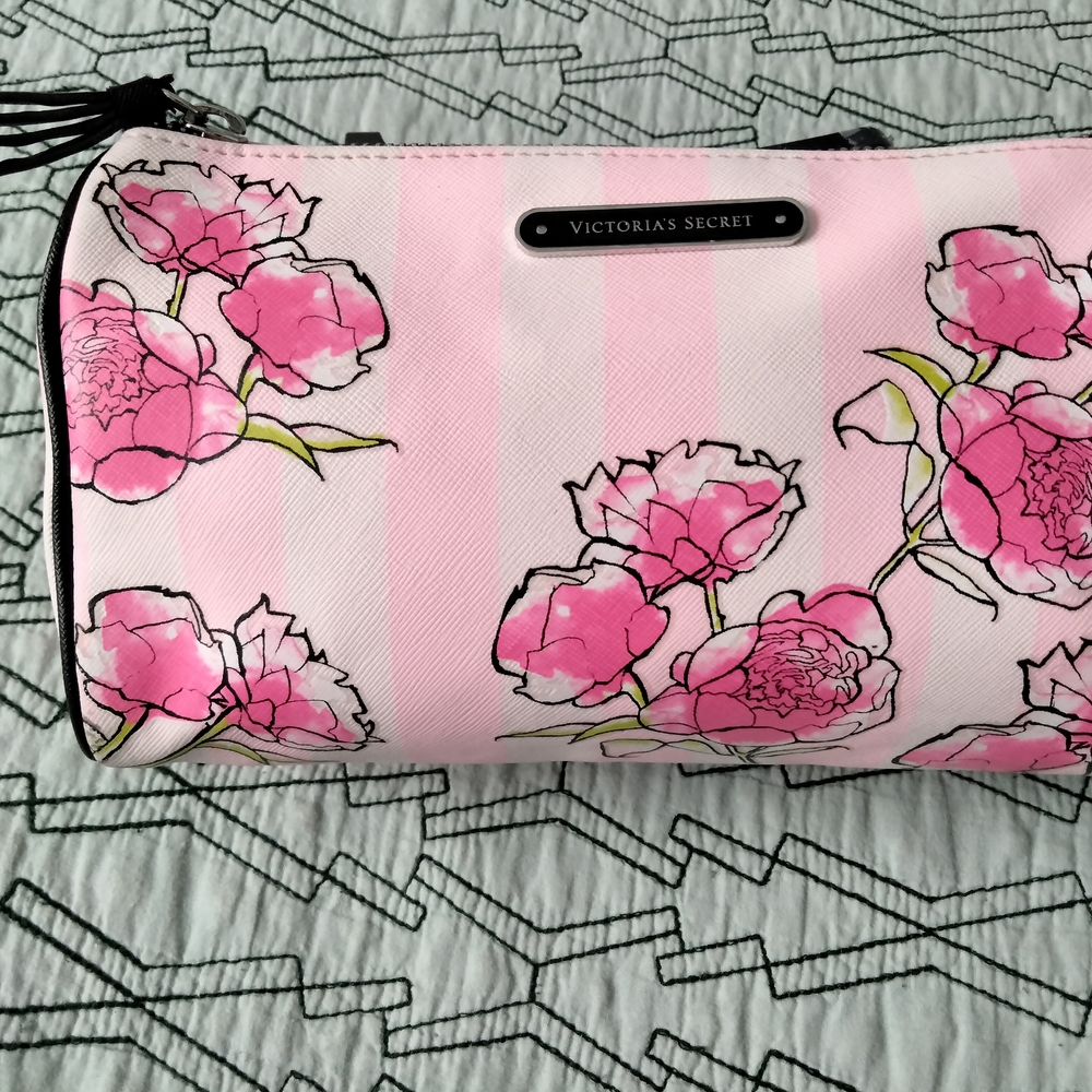 Victoria's Secret Pink Cosmetic Bag with Floral Design
